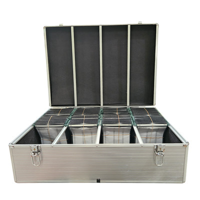 1000 Kapazität CD DVD DJ Flightcase mit nummerierten Hüllen Silber Aluminium