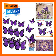 Purple Monarch Butterfly Decor Set Includes Three Sizes for Crafts and Events
