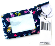 Vera Bradley Lighten Up Zip ID Case in Scattered Wildflowers. NWT