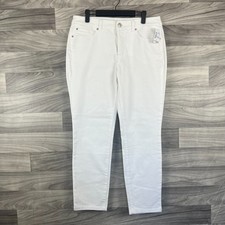 Christopher  Banks Jeans Women's 8 White Denim Straight Leg Light Wash Preppy