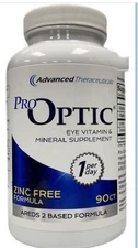 Pro-Optic Eye Vitamin & Mineral Supplements 90 Caps Zinc Free Formula Exp 03/27