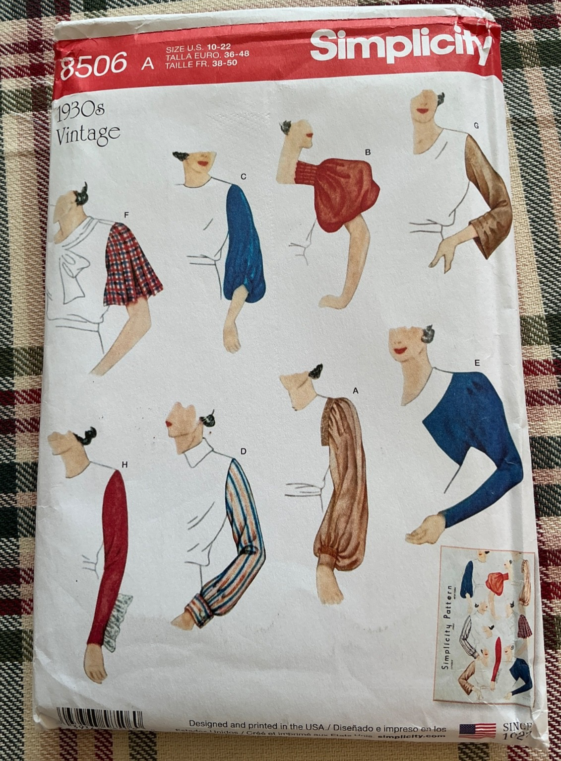 Misses' Set of Vintage Sleeves - Simplicity Pattern 8506  A (10-22)