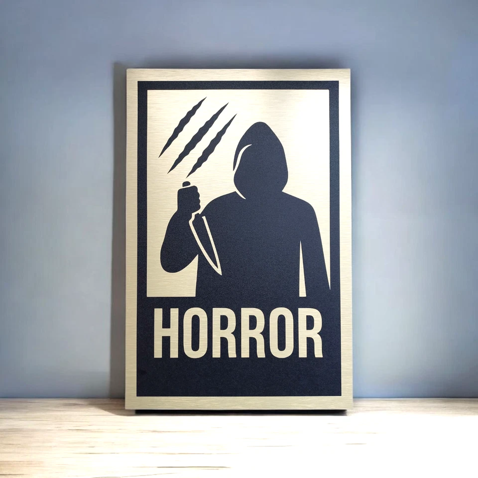 7x Movie Genre Wall Signs Brushed Gold Aluminum Home Theater Media Room Decor - Image 2 of 4