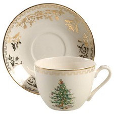 Spode Christmas Tree Gold Collection Cup  Saucer 10101816
