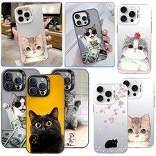 Laser Phone Case Lovely Cat Design Cover For Samsung S25 S23 iPhone 16e 14 15 17