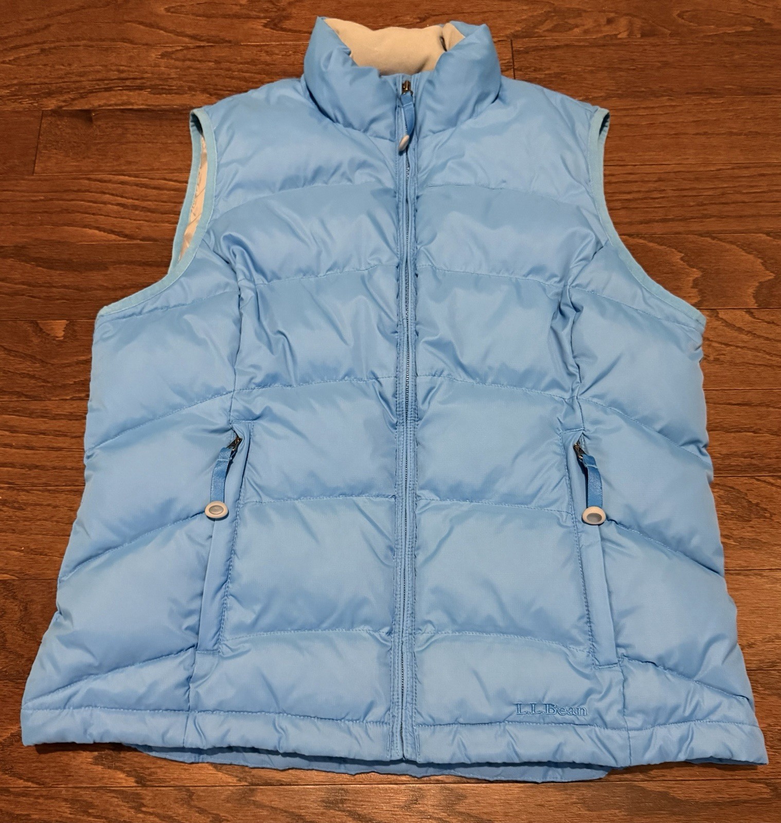 L.L Bean Women’s Goose Down Puffer Vest, Light blue, Size medium
