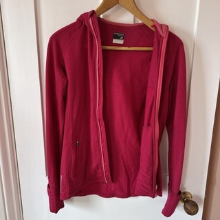 Icebreaker Women's Merino GT Wool red hooded zip jacket size S