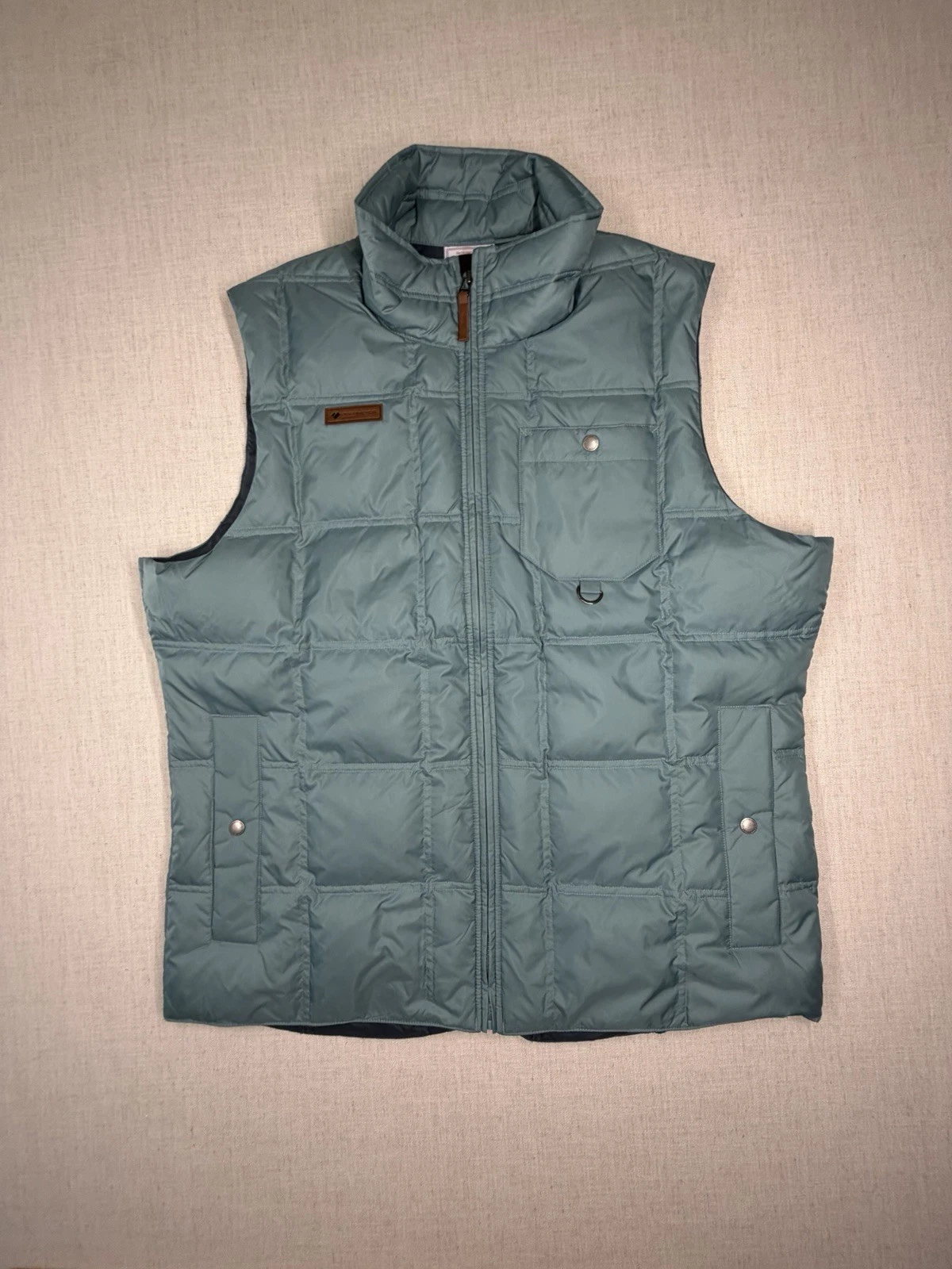Obermeyer Puffer Vest Mens XL Green Insulated Full Zip Outdoor