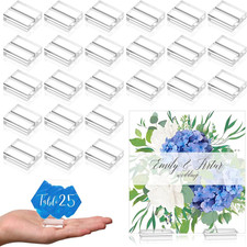 Acrylic Place Card Holders 1.2 Inch Name Card Holder Stands Clear Table Number S