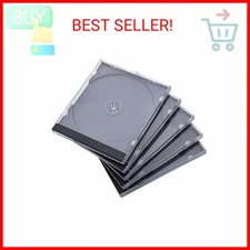 Standard Clear CD Jewel Case with Black Tray - Pack of 10