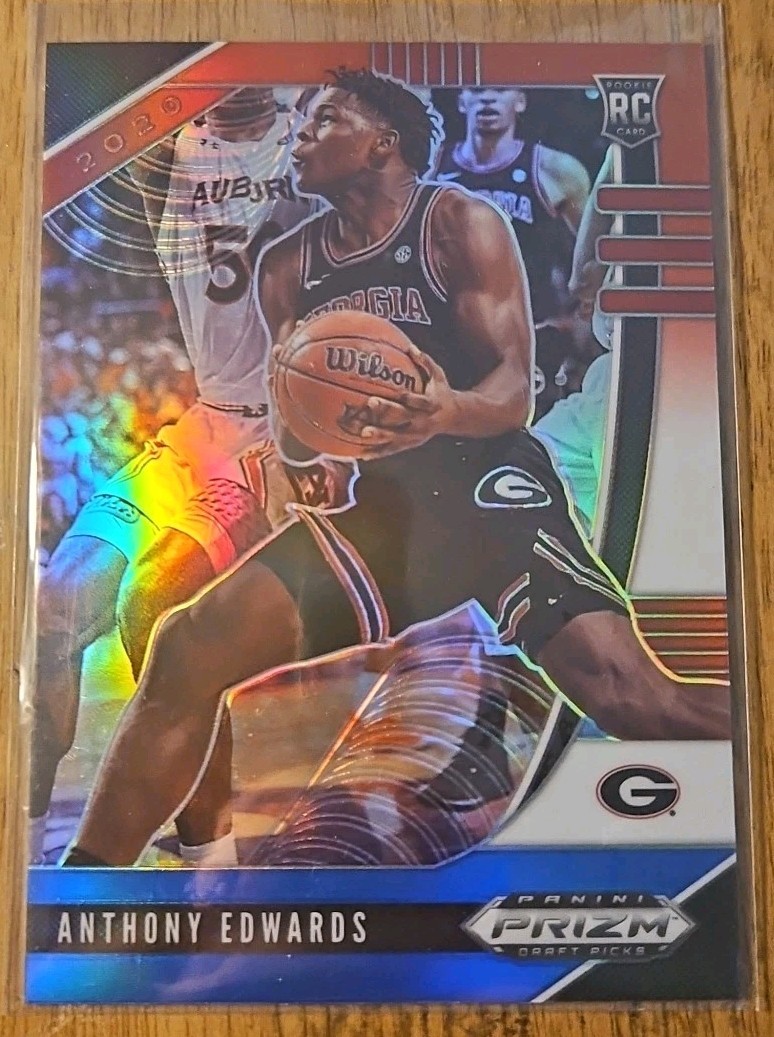 2020 Panini Prizm Draft Picks Anthony Edwards Red/White/Blue Rookie Card No. 1