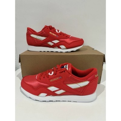 Reebok Classic Red & White Nylon Retro Runner Women s Size 9
