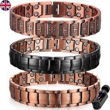 Ultra Strength Magnetic Bracelet for Men Pure Copper Bracelet - 57 Magnets Cuff