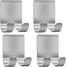 Deluxe Razor Holder for Shower-Hook Hanger Stand(4 Pack)Adhesive Stainless Steel