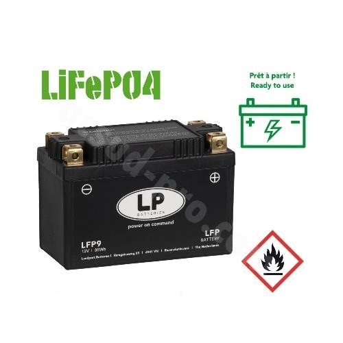 Batterie lithium LFP9 Landport remplace YTX9-BS pour moto et scooter