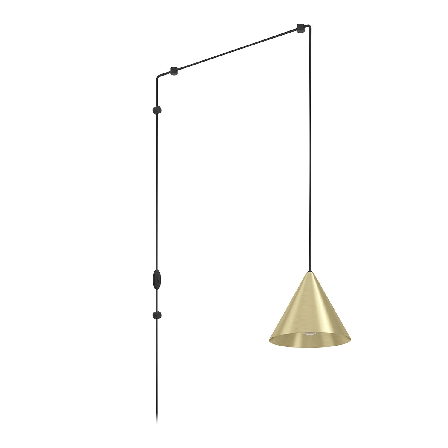 Lampadario Narices Eglo Ottone Spazzolato E27 - Design Minimal Sospensione