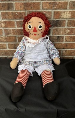 VTG 32  Big Raggedy Ann Doll The Original Knickerbocker ''I LOVE YOU'' 1960s 1970s