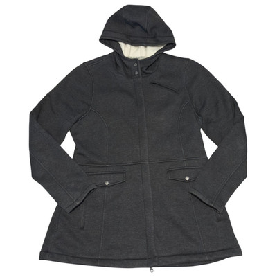 Athleta Filmore Hooded Jacket Womens XL Sweatshirt Coat Gray Zip Pockets