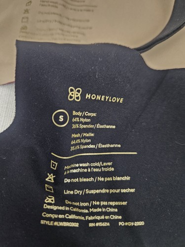 2x Honeylove S CrossOver Full Bra Black Red Mesh Wireless Garment Bag Free S/H - Picture 9 of 14
