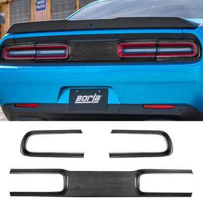 Carbon Fiber Rear Taillight Lamp Cover PanelTrim for Dodge Challenger 2015-2023