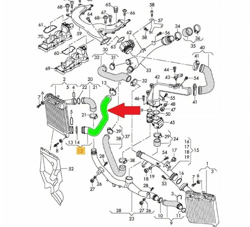 TURBOSCHLAUCH FÜR AUDI Q7 3.0 TFSI, 3.6 TFSI, 4.2 TFSI 7L6145738C DRUCKSCHLAUCH - Bild 6 von 6