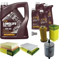 Mann Inspektionspaket 9L Mannol Longlife 504/507 5W-30 FüR Audi A4 Avant 3.2