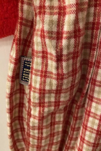 Vintage SF Blues Girl’s 6-9 Mo Red Plaid/Sherpa one piece Romper Crochet Trim - Picture 9 of 12