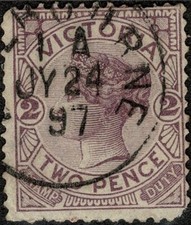 VIC POSTMARK - MELB. TIME CODE - 1 A. 24 JY 1897.