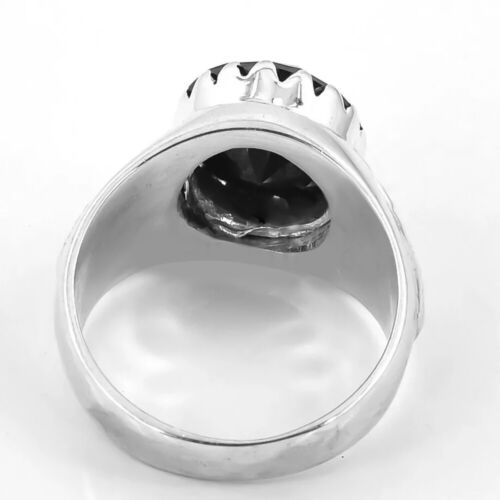 Classy 5.20 Ct Certified Black Diamond 925 Silver Men's Ring Lab Created - Picture 4 of 4