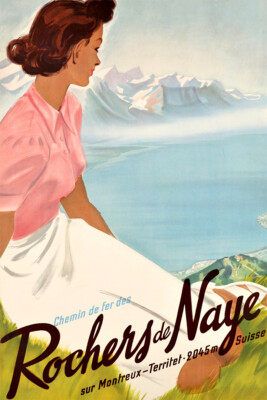 Rochers De Naye Rack Railway 1943 Original Vintage Wall Art Home - POSTER 20x30
