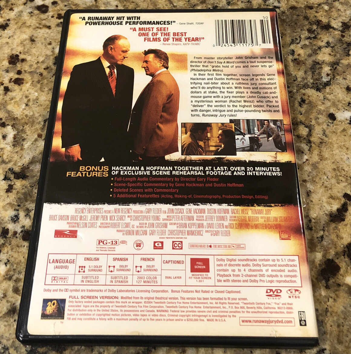 Runaway Jury (Full Screen Edition) DVD, Cliff Curtis