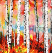  2 Two Paper Lunch Napkins for Decoupage/Mixed Media - Birch Forrest