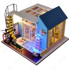 DIY Wooden Doll House with LED Light, Sweet Attachable House Decor Gift