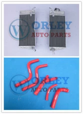 Aluminum Radiator CR250R 1985 1986 1987 For Honda Red Silicone Hose CR 250 R