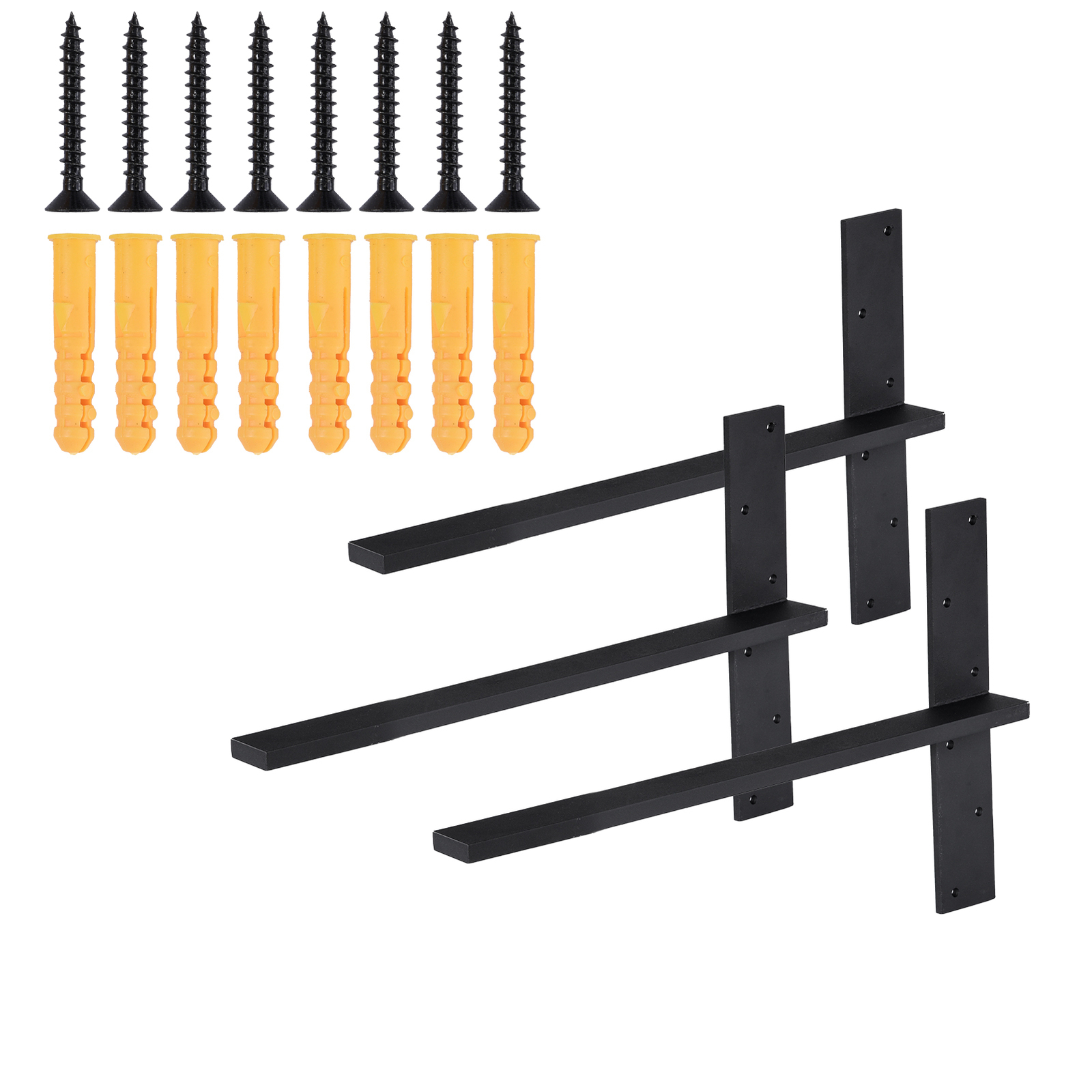 3-Pack T-Shaped Floating Shelf Brackets 18-24 Inch Heavy Duty Supports