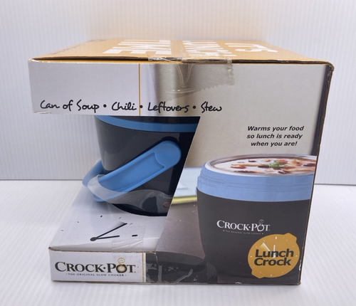 LUNCH CROCK POT Model SCCPLC200BK Mini Slow Cooker Food Warmer BLACK/BLUE 20 oz - Picture 4 of 6