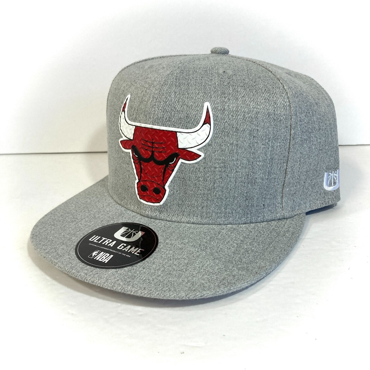 CHICAGO BULLS SNAPBACK HAT heather gray flat bill textured  display picture 2