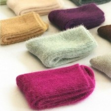 1 Pairs Women Wool Cashmere Blend Knit Socks Thicken Winter Furry Solid UK 3-7