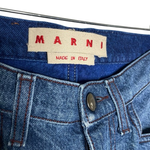 Marni Two-Tone High Low Denim Jeans Italy Designer Size 36 US 0 - Picture 6 of 8