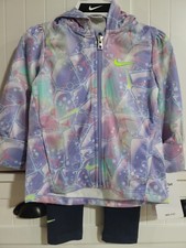 Girls Kids Youth Nike Long Sleeve Zip Shirt Pant Set Size 6X Midnight Navy