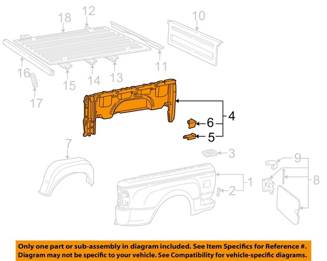Ford OEM Truck Bed Panel F87Z8327864AA Image 4 for sale online eBay
