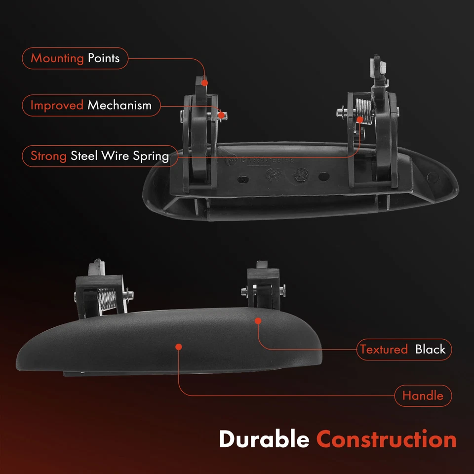 Manija de puerta exterior del conductor trasero negra para Chevrolet Cavalier Pontiac Sunfire Foto 4 de 4