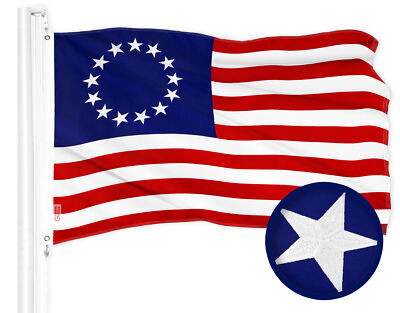 G128 Betsy Ross Flag 2x3 Ft ToughWeave Series Embroidered 210D Polyester