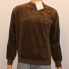 Nicki Pullover 70er BRAUN SCHWARZ MELIERT Samt alter Lagerbestand True Vintage 