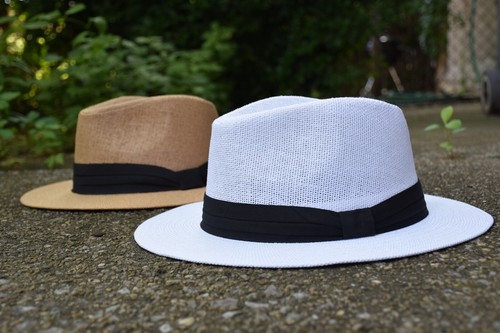 New Summer Straw Fedora Panama Hat Flat 