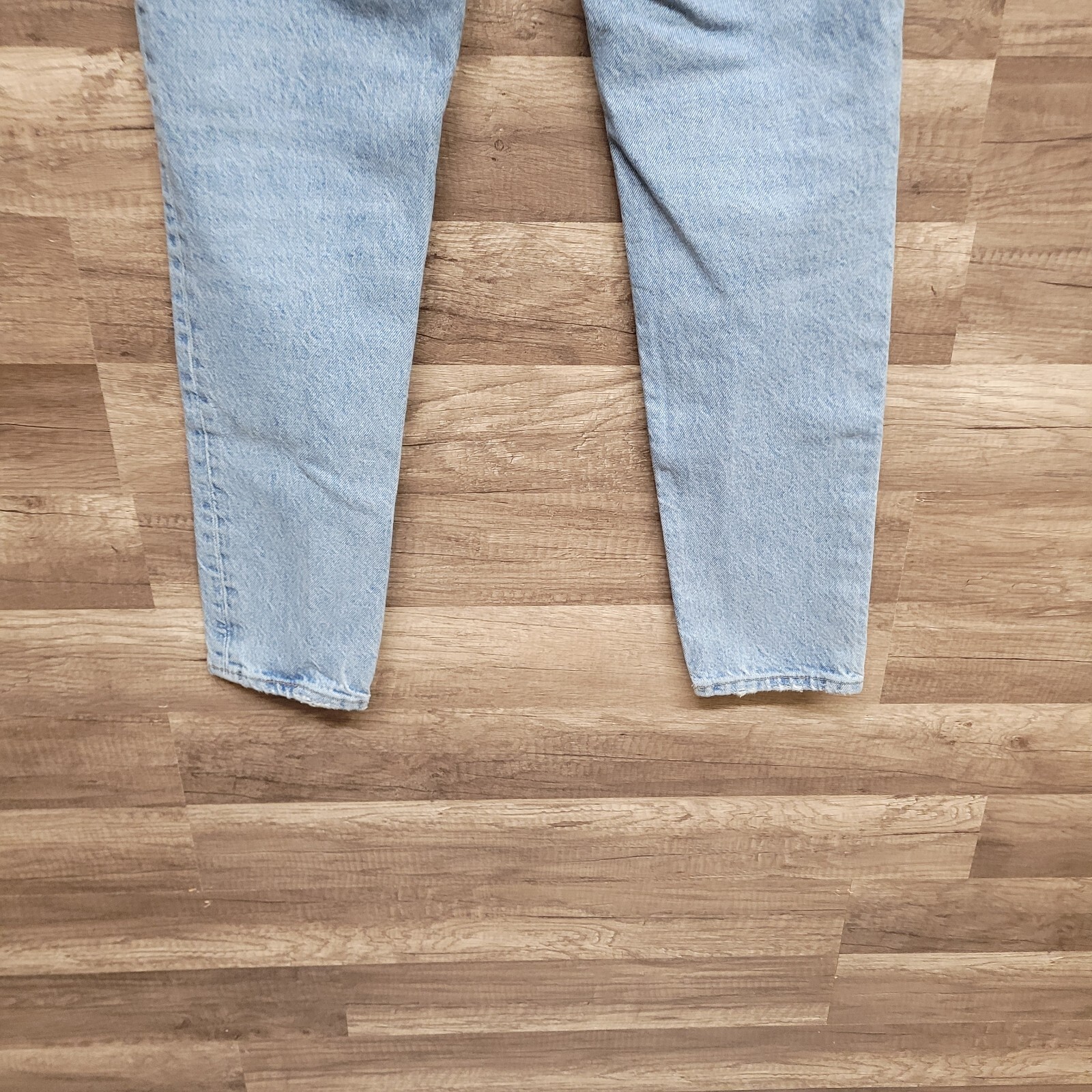 Zara Basic Denim Distressed Straight Tapered Mom … - image 10