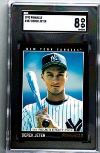 1993 Pinnacle Rookie Card SGC 8 NM-MT Derek Jeter #457 NY Yankees