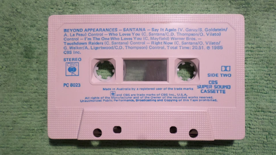 Santana. Beyond Appearances. Cassette Tape. 1985. Made In Australia. - Image 2 of 3
