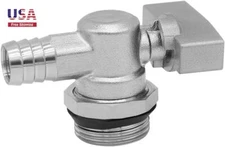 Water Heater Drain Valve 3/4" NPS Male to 1/2" Barb Brass Elbow Connector