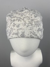 NWT POLO RALPH LAUREN, Unisex Beanie, Cotton, Woodlands, Grey  White, Sz NB-9mo